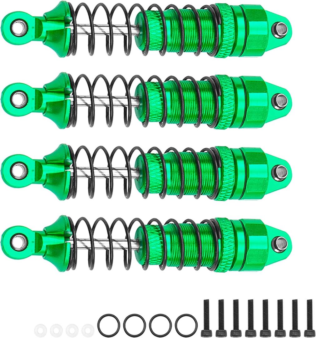 Aluminum Front & Rear Shocks Absorber Dampers Suspension Shocks #7660 7665 Compatible with Traxxas 1/18 LaTrax Teton Desert Prerunner RC Car (Green)