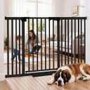 Ixaro 41" Extra Tall Dog Gate Indoor,30-62.5" Wide Heavy Duty Pet Gate for Doorways,Baby Gate with Walk Through and Auto Close, Pressure Mounted, Suitable for Stairs,Kitchen,Black