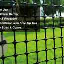 PotatoLife Plastic Hardware Mesh Netting, Garden Netting, Temporary Fence, Tree Guards, Safety Net for Balcony, Deck, Stair Railing, Animal Barrier, Poultry, Deer, with 50 Zip Ties, 40'' x 25', Black