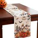 5 x Halloween Table Runner,Halloween Table Decorations with Pumpkin Ghost Spider Web Design, Spooky Kitchen Dining Room Decoration for Holiday Party 13x72 Inch