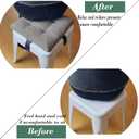 HFCNMY Bar Stool Cushions Square, 2 Pack Thick Square Seat Cushion Bar Stool Covers Kitchen Dining Chair Pads Padding with Ties Removable 12 in Gray