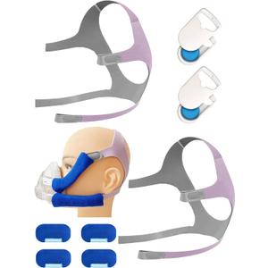 2 Packs F20 Replacement Headgear Compatible with F20 Full-face Mask, Include 4 Magnetic Clips+4 Headgear Straps (Small For Her)