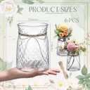 Bokon 6 Pcs 4.3 in Caliber Plastic Vases Bulk for Centerpieces Table 6.3 in Bud Vases Clear Planter for Flower with Rope Design Plant Containers for Wedding Dinning Home Decoration (Clear)