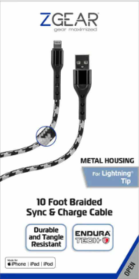 ZGear 10 Foot Braided Sync & Charge Cable