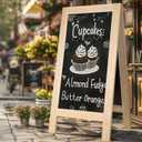 20 x 40 Inch Wooden Sandwich Board Signs Outdoor, Chalk Board Easel Sign,Double-Sided a Frame Chalkboard Sign,Extra Large Chalkboard Easel,Sidewalk Sign,Chalk Board Sign Board.