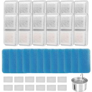 (12 Pack) Cat Water Fountain Filters Replacement Compatible with oneisall Cat Water Fountain, Cat Fountain Filters for 67oz/2L Stainless Steel Cat Fountain