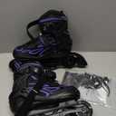 2PM SPORTS Vinal Girls Adjustable Flashing Inline Skates, All Wheels Light Up, Fun Illuminating Skates for Kids Men Adult Women and Boys (Medium - Big Kid (1-4 US), Violet & Magenta)