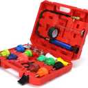 18pack Universal Radiator Pressure Leak Tester Kit, Automotive coolant Pressure Tester kit for Motorcycle Car Truck (Red)