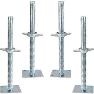 4 Pack Screw Scaffolding Jack, 24" Adjustable Scaffold Leveling Jacks, Solid Screw Jack Stands with Base Plate, for Baker Style Scaffolding