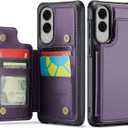 Vinich for Samsung Galaxy S25 Edge Wallet Case with Card Holder, RFID Blocking Credit Slots Kickstand Shockproof Phone Cover Fit for Galaxy S25 Edge 6.7" Purple