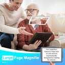 Hands Free Magnifying Glass with Light for Reading, 5X Large Page Neck Magnifier with 50 LED Lights, Flexible Gooseneck Magnifier for Books, Sewing, Crafts, Seniors Low Vision
