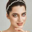 SWEETV Rhinestones Bridal Headband Silver Crystal Wedding Headpieces for Brides Hair Pieces for Bridesmaid Flower Girl Hair Accessories