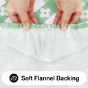 Rectangle Vinyl Table Cloth, Waterproof Elastic Fitted Tablecloth with Flannel Backing, Plastic Table Cover for Picnic, Camping, Outdoor (White & Sage Green, 30"x48")