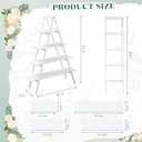 Sintuff 4 Tier Wooden Ladder Shelf White Ladder Shelf Bookshelf Wedding Treat Wall Gift Stand and Foldable Display Stand for Wedding Birthday Event Party Decor