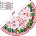 Flamingos Christmas Tree Skirt 36 Inch Xmas Tree Mat Party Decor Supplies for Holiday Home Decorations (Medium)