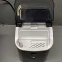 EUHOMY Nugget Ice Maker Countertop with Handle, Ready in 6 Mins, 34lbs Per Day, Removable Top Cover, Auto-Cleaning, Portable Sonic Ice Maker with Basket and Scoop, for Home/Party/RV/Camping (Black)