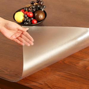 ETECHMART Clear Plastic Table Cover Protector Rectangle 22 x 54'', Thick Waterproof Transparent Table Protector for Dining Table, Non-Slip Heat Resistant Clear Desk Mat for Kitchen Office Desktop (36 x 60 Inch)