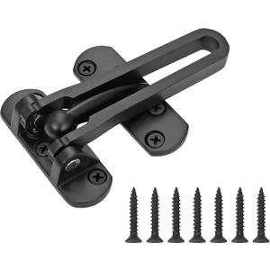 Door Lock Latch for Home & Hotel Security,Brushed Finish Stainless Steel Door Chain Lock,U-Swing Locks Front Door Locks for Kids (Black)
