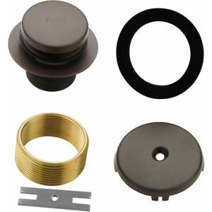 Bronze Tub Drain Tip Toe Bathtub Drain Conversion Kit Assembly, Oil Rubber Bronze Replacement Bath Drain Trim Kit with Single Hole Overflow Faceplate and Universal Fine/Coarse Thread Assembly