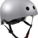 Skateboard Helmet, Bike Helmet for Kids Youth Adult CPSC Certified, Adjustable for Multi-Sport Skateboard, Scooter, Skating, Cycling, Roller Skate, Rollerblading (Small(20.5"-21.3"), Silver)
