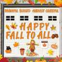 Bememo 28 Pcs Thanksgiving Garage Door Decorations Magnets Fall Magnets with Scarecrow Pumpkin Maple Leaf Magnet Decal Sticker for Garage Door Car Refrigerator
