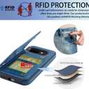 ASAPDOS for Google Pixel 9a Case with Card Holder,PU Leather Shockproof Flip Case with RFID Blocking Card Holder and Kickstand for Men Women Blue