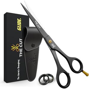 "The Cut Factory- 6.5 Professional Hair Scissors - High Carbon 420 Stainless Steel Hair Cutting Scissors, Ultra-Sharp Barber Shears for Salon & Home - Ergonomic for Men, Women, Kids & Babies" (Black)