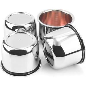 4Pcs 3.03inch Trailer Wheel Center Caps Push Through 3.03" Bore 2.36" Tall Hub Cap for Truck SUV RV Wheel Rim, Chrome Silver Wheel Cover