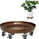 Plant Saucer 17" Rolling Plant Caddy Rolling Plant Stand with Wheels Heavy Duty Metal, Locking, Sturdy, Rust-Resistant Finish, and Easy to Move, 440 lb Capacity