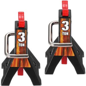 MECCANIXITY RC Car Jack Stands 1/10 RC Scale Jack Toy Stands 3 Ton Metal Toy Accessories Decoration Simulation for SCX10 D90 CC01 Rc Truck Crawler Car, Black, 2 Pcs
