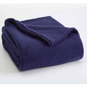 Vellux King Cozy Lightweight Microfleece Bed Blanket Navy Blue #C758