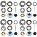 iBroPrat 4Sets 7000 LB Boat Trailer Axle Bearing Kits, 25580 14125A Bearing Kits, 21333TB/10-10 Grease Seals,22333TB/10-36 Grease Seals 2.72" Dust Caps and Rubber Plugs Cotter Pins for #D42 Spindle