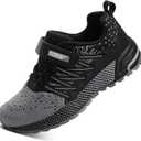 KUBUA Kids Sneakers for Boys Girls Running Tennis Shoes Lightweight Breathable Sport Athletic (Gray)