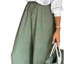 Womens Print Outfits Long Sleeve Lapel Loose Top Pleated Lace Up Pants Casual Outdoor Sets (X-Large, White)