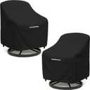 Outdoor Patio Chair Covers Waterproof, 30W x 34D x 38.5H inches Weather Resistant Patio Furniture Cover All-Weather Protection Heavy Duty 600D 2-Pack Black