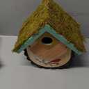 1pc Bird House for Bluebirds and Cadinals - Cedar Wood Large Open Bluebird House Nestbox - Birdhouse for Outside Wall Mountable - 1.5" Brass Plate Heavy 13/16" Thick - 10 Years Usage Multifunctional