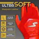 Stinger Sports Traditional Short Cuff Batting Gloves (Sting Squad and Color Crush) - Baseball and Softball Gloves for Adult & Youth - Ultra Soft, Durable, Breathable, Sheepskin Leather (Navy)
