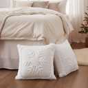 Newwiee Christmas Throw Pillow Covers 18x18 Inch Set of 2 Snowflake Pillow Cases Soft Plush Faux Fur Couch Cushion Case for Chair Sofa Bedroom Living Room Home Decor (White)