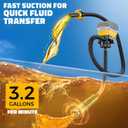 DIYtoolifz Cordless Fuel Transfer Pump with Auto-Stop, 3.2 GPM Flow Portable Fuel Pump Compatible with DeWalt 20V & Milwaukee 18V Batteries, with 51'' Hose, 3 Adapters for Diesel, Gasoline (Bare Tool)