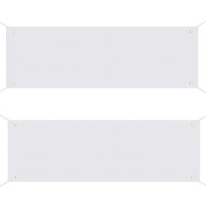 2 Pack Large Blank Banners, SUMERSHA 2 x 6 Feet Polyester Oxford Cloth White Banner with Hanging Rope for Wall Signs, DIY Painting, and Writing, Indoor Outdoor Display and Party Decoration