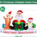 Alupssuc 8 FT Christmas Inflatable Outdoor Decorations with LED Christmas Countdown Clock, Snowman Santa and Gingerbread Man, Lighted Blow Up Lawn Yard Clearance for Indoor Xmas Holiday Party Decor