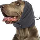 SUNFURA Dog Calming Hoodie, No Shake Ear Wraps for Dogs Anxiety Relief, Pet Ear Cover Muffs Noise Protection for Firework, Grooming, Force Drying, Pet Neck Warmer for Noise Cancelling, Grey M