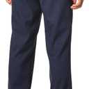PGA Tour Men's Flat Front Golf Pant with Expandable Waistband (36W x 32L, Navy)