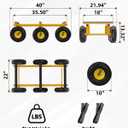 6 Wheel All Terrain Dolly, Furniture Dolly 1500 Lbs Capacity, 35" x 18"
