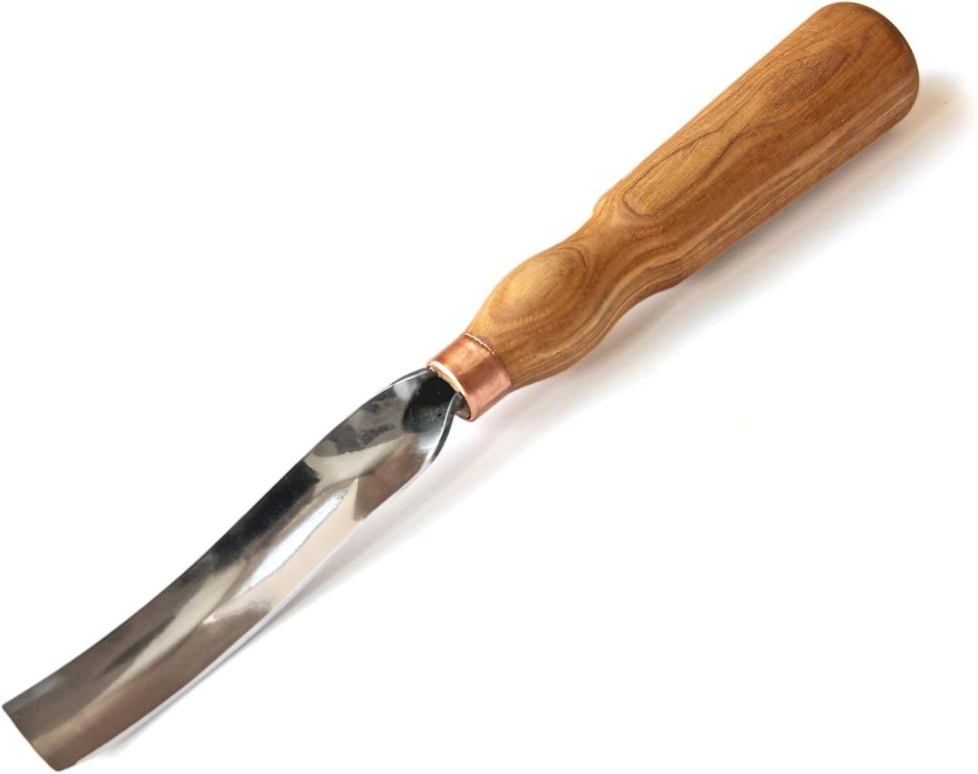 BeaverCraft Wood Carving Gouge 7L/22 Spoon Carving Tools, Chisels - Bowl Gouge, Wood Curved Chisel - Whittling Spoon Knife