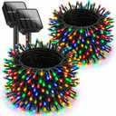 Brightever Solar String Lights for Outside, 2-Pack Total 92FT 240 LED Solar Powered Fairy Lights IP65 Waterproof, Outdoor String Light for Patio, Yard, Tree, Balcony, Garden Decorations, Multicolor