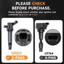 Ignition Coil Pack and Iridium Spark Plugs Set of 4 Compatible with Hyundai Sonata 2011-2014/Santa Fe Sport/Tucson & Kia Sorento 2012-2015/Optima/Sportage & More 2.4L L4, Replace OE# UF611, XP6203