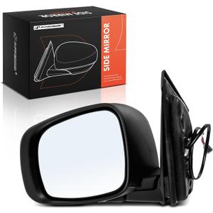 A-Premium Driver Side Power Door Mirror - Compatible with Dodge Grand Caravan & Chrysler Town & Country, 2008-2010 - Heated Manual Folding Black Smooth Outside Rear View Mirror - Replace# 5113331AA