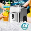 EUHOMY Nugget Ice Makers for Countertop with Ice Scoop & Basket, Self-Cleaning Sonic Pebble/Pellet Ice Maker Machine with 35lbs/24H Soft Ice for Home/Kitchen/Office, Stainless Steel, Silver