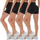 CAMPSNAIL 4 Pack Biker Shorts for Women High Waist - 5"/8" Tummy Control Soft Athletic Yoga Workout Running Gym Shorts Small-Medium